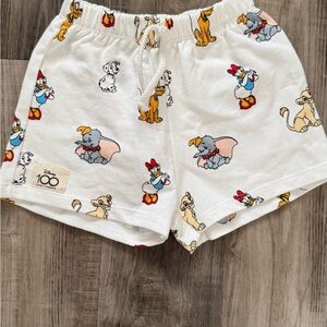 Zara White Shorts with Colorful Cartoon Print